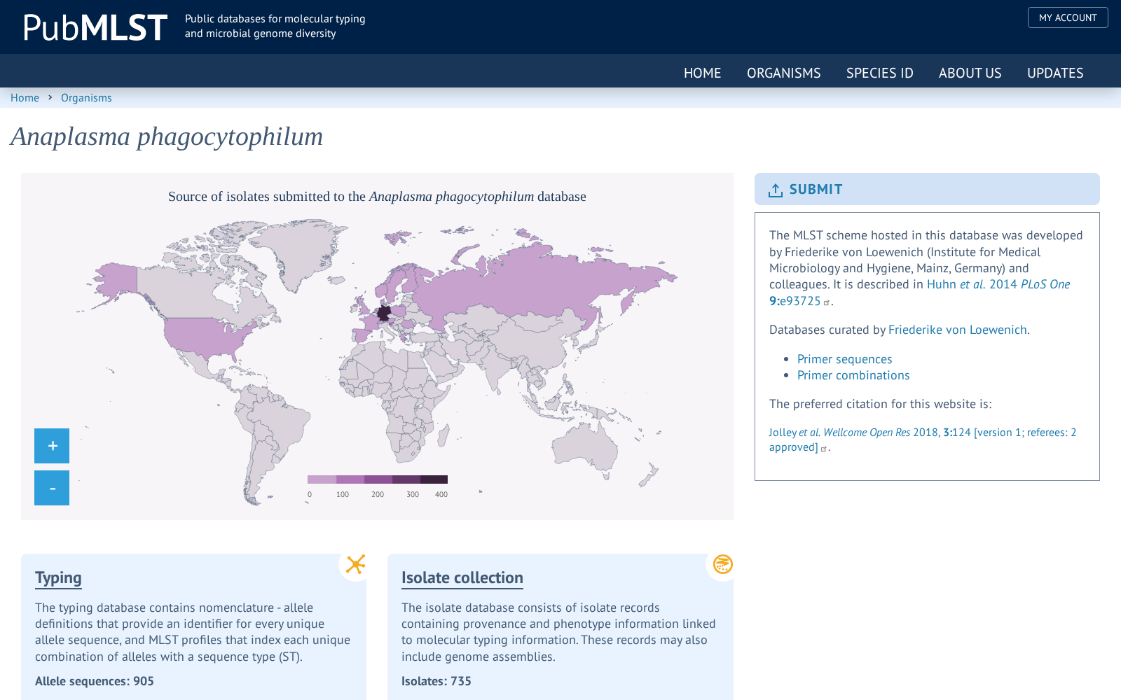 Anaplasma phagocytophilum MLST Databases 数据集图片