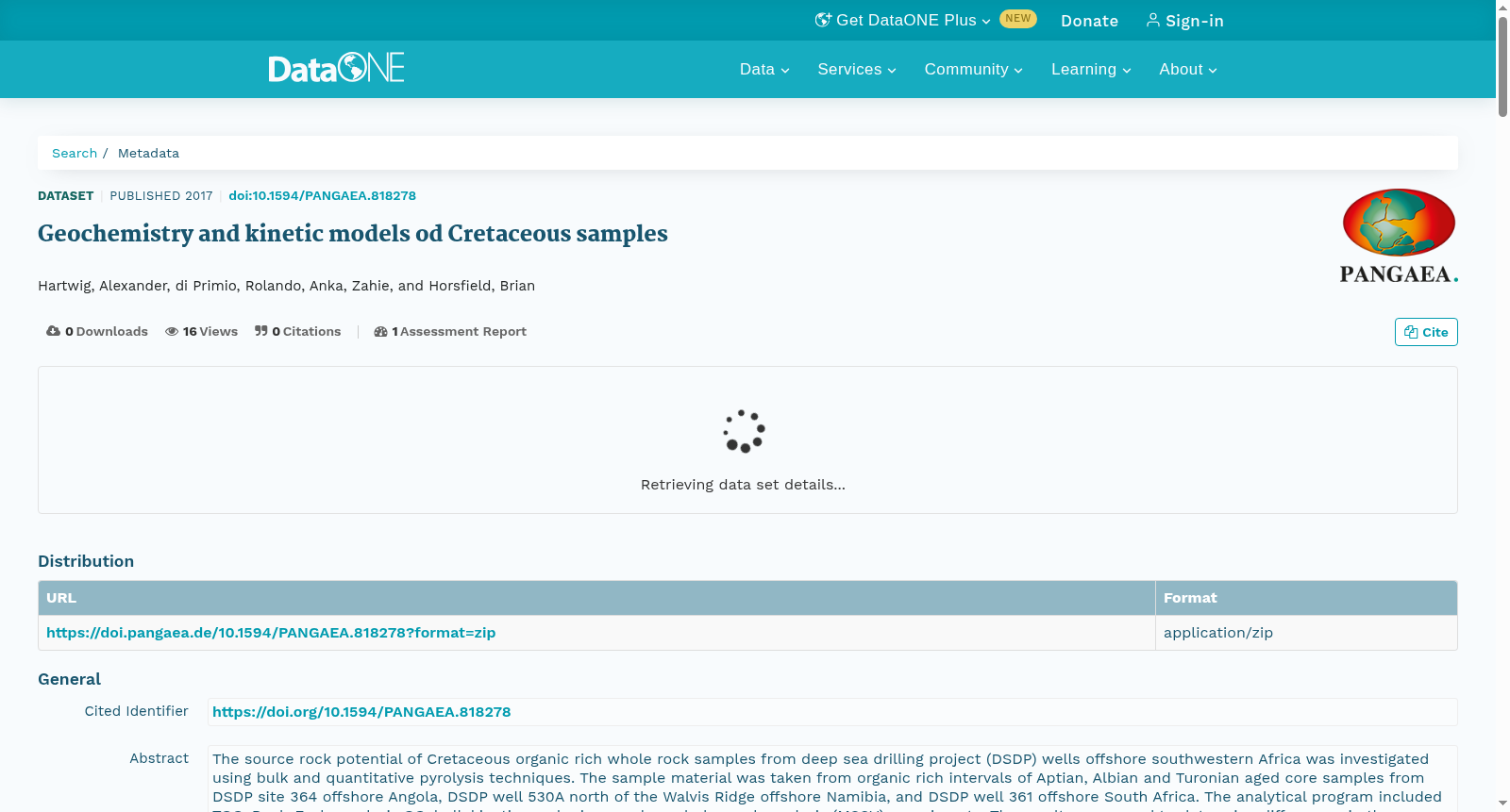 Geochemistry and kinetic models od Cretaceous samples 数据集图片