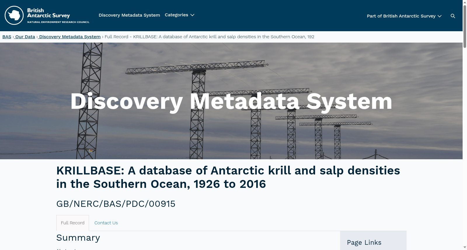 KRILLBASE: A database of Antarctic krill and salp densities in the Southern Ocean, 1926 to 2016. 数据集图片