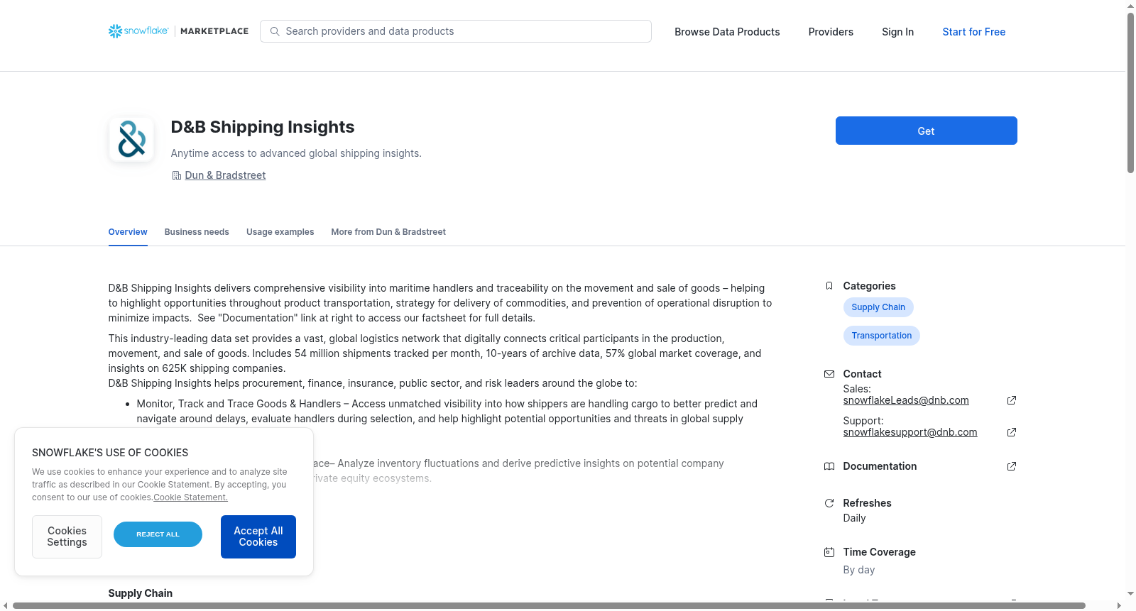 D&B Shipping Insights 数据集图片