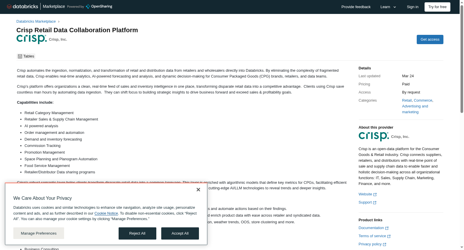 Crisp Retail Data Collaboration Platform 数据集图片