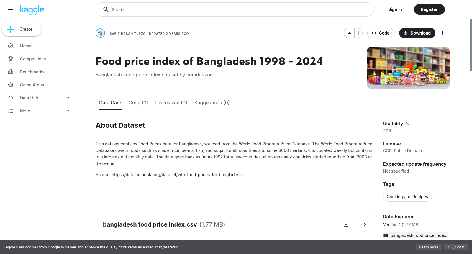 Food price index of Bangladesh 1998 - 2024 数据集图片