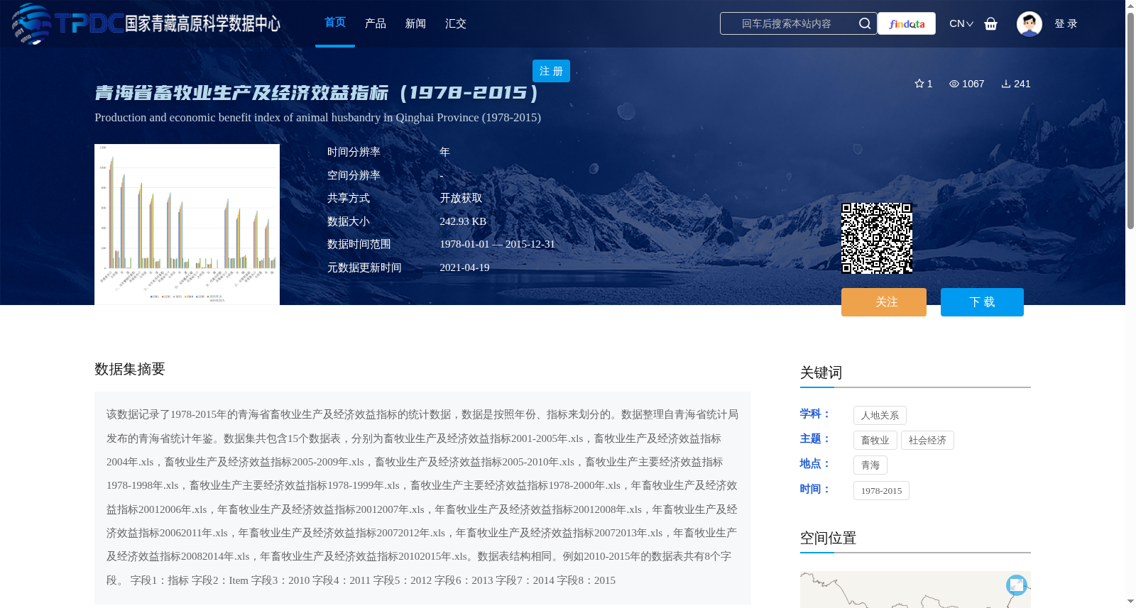 青海省畜牧业生产及经济效益指标(1978-2015) 数据集图片
