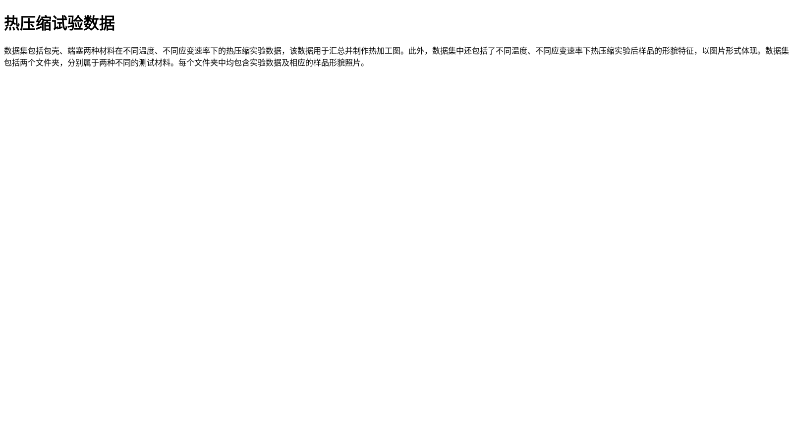 热压缩试验数据 数据集图片