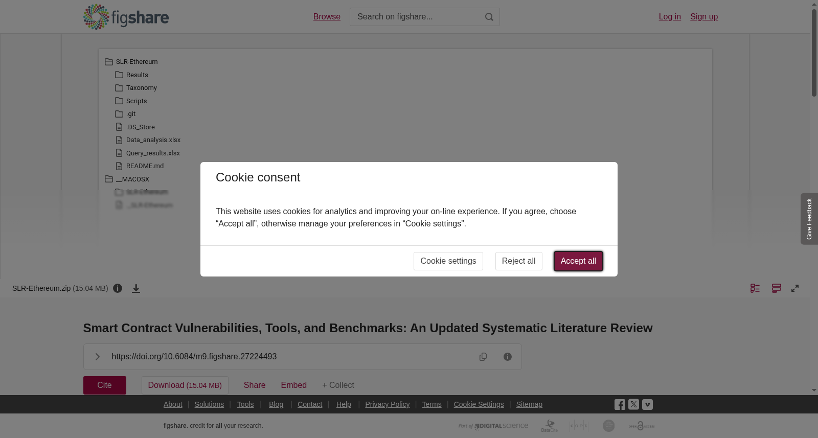 <b>Smart Contract Vulnerabilities, Tools, and Benchmarks: An Updated Systematic Literature Review</b> 数据集图片