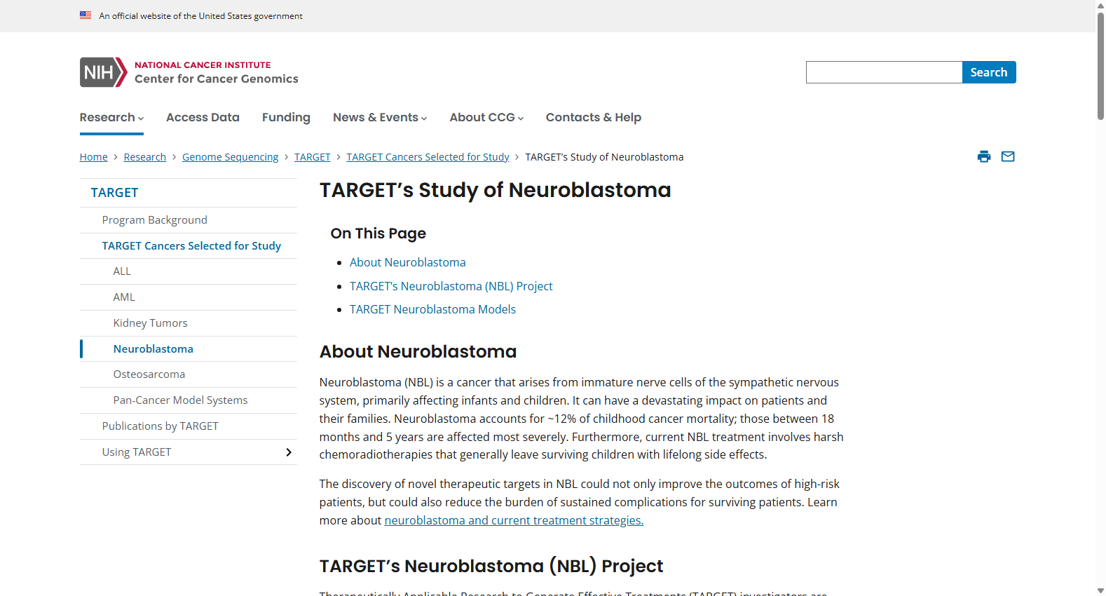 TARGET Neuroblastoma Study