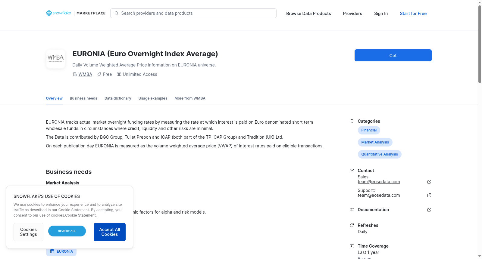 EURONIA (Euro Overnight Index Average) 数据集图片