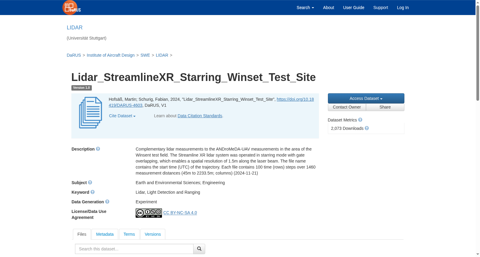 Lidar_StreamlineXR_Starring_Winset_Test_Site 数据集图片