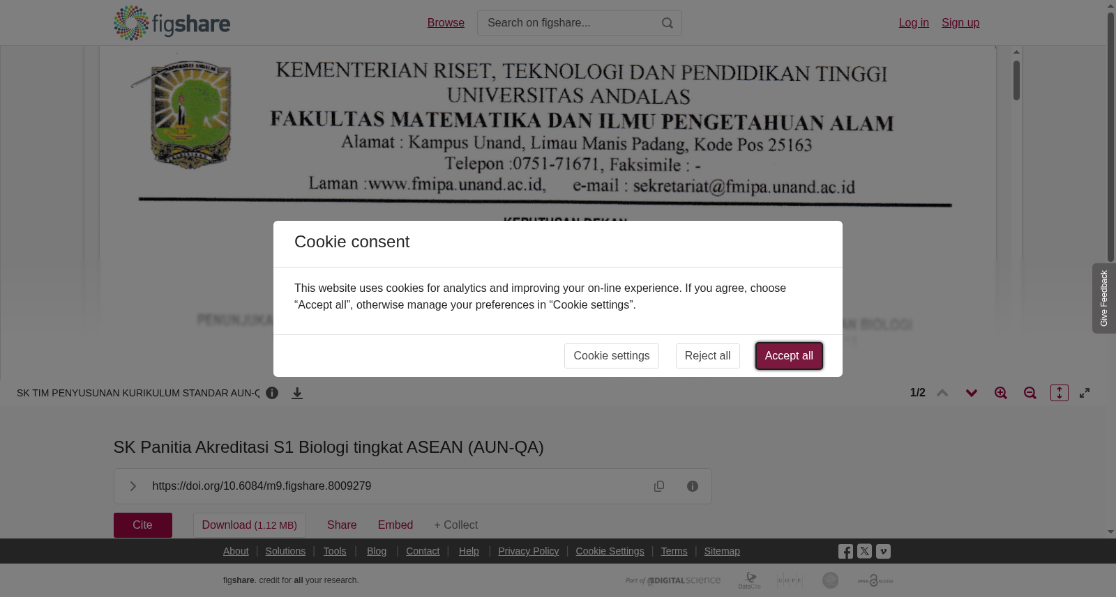 SK Panitia Akreditasi S1 Biologi tingkat ASEAN (AUN-QA) 数据集图片
