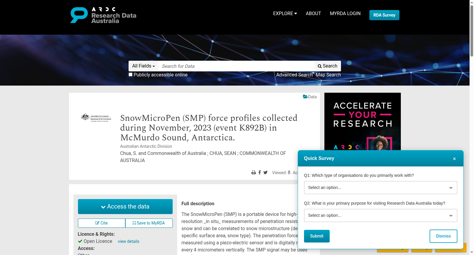 SnowMicroPen (SMP) force profiles collected during November, 2023 (event K892B) in McMurdo Sound, Antarctica. 数据集图片