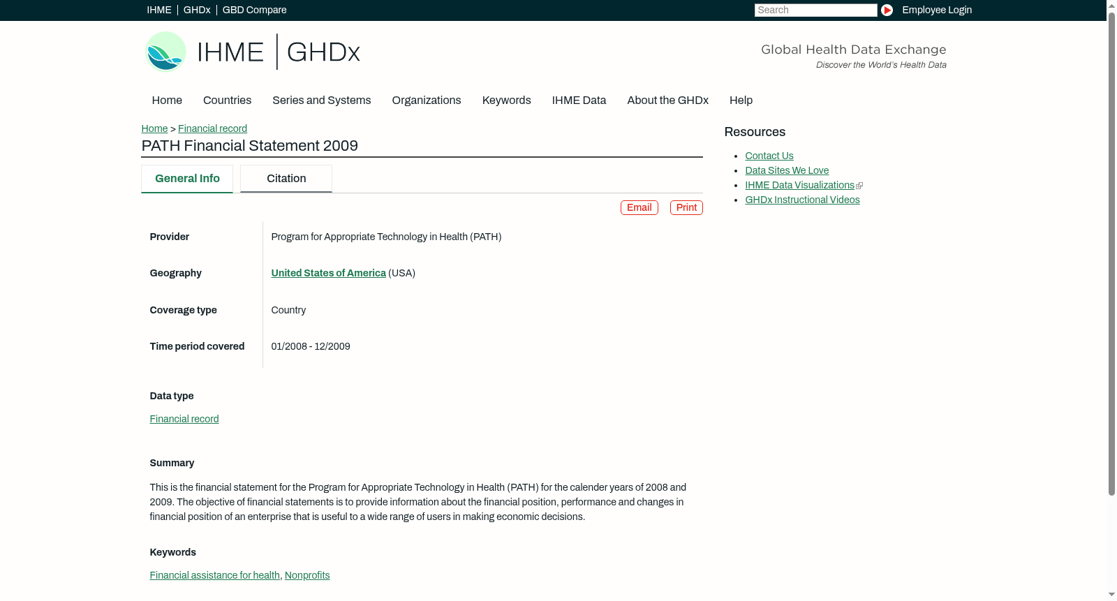 PATH Financial Statement 2009 数据集图片