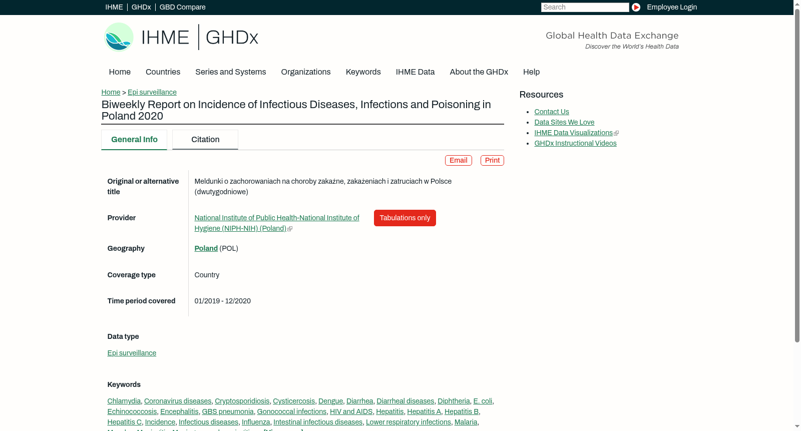 Biweekly Report on Incidence of Infectious Diseases, Infections and Poisoning in Poland 2020 数据集图片