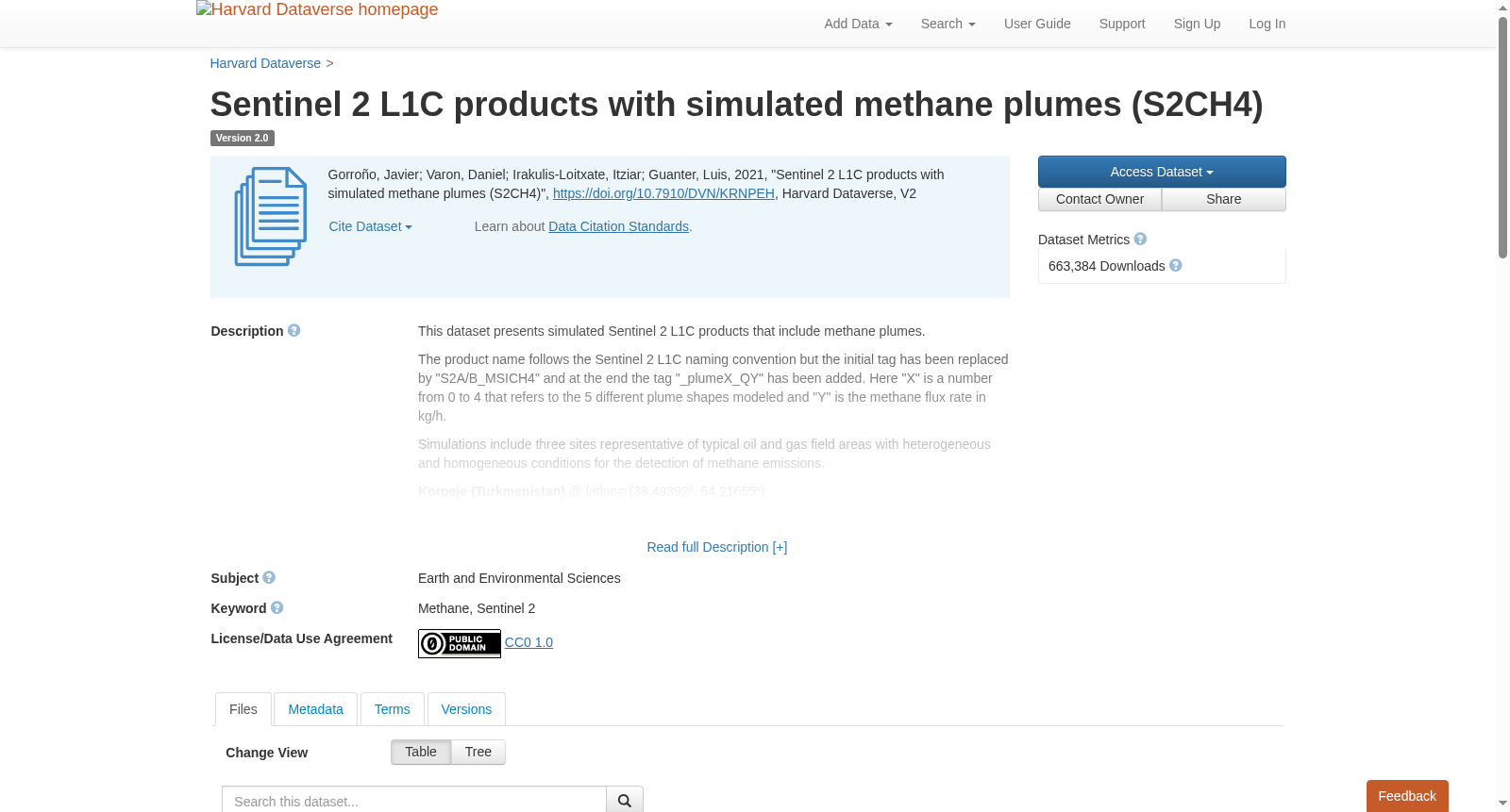 Sentinel 2 L1C products with simulated methane plumes (S2CH4) 数据集图片