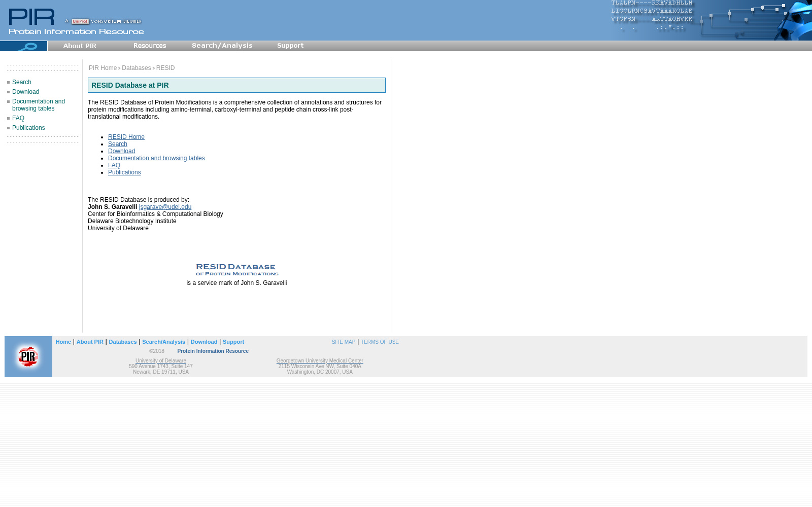 RESID Database of Protein Modifications 数据集图片