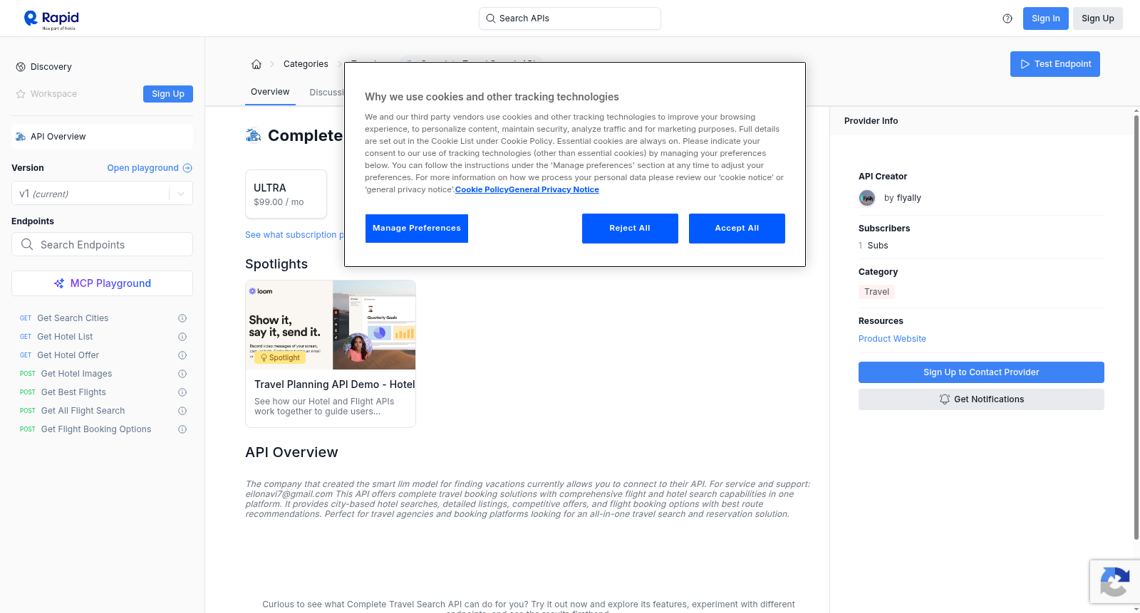 Complete Travel Search API 数据集图片
