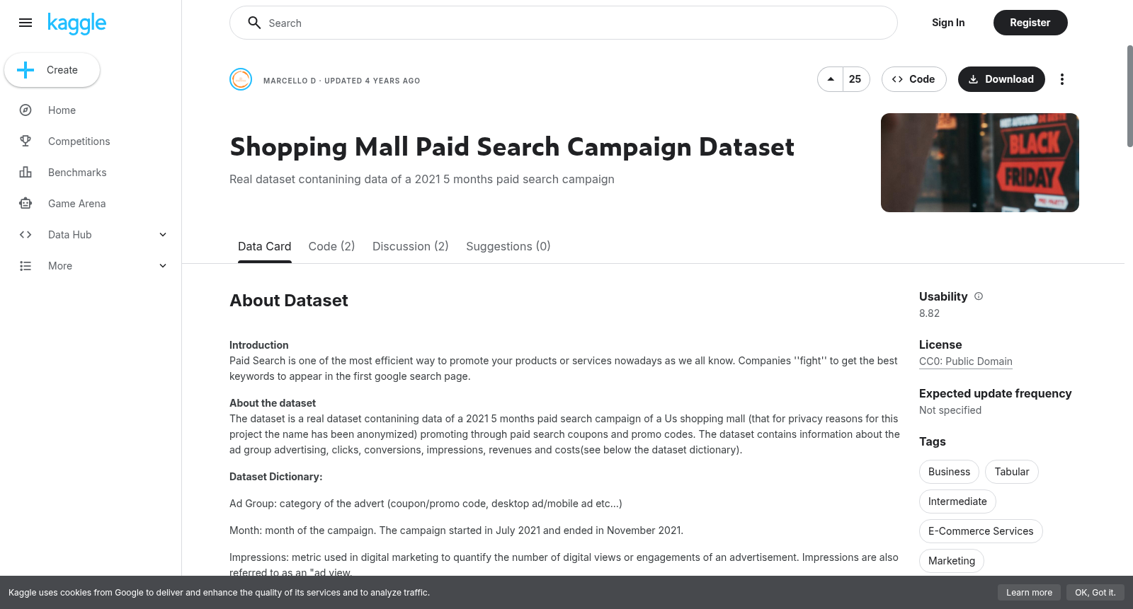 Shopping Mall Paid Search Campaign Dataset 数据集图片