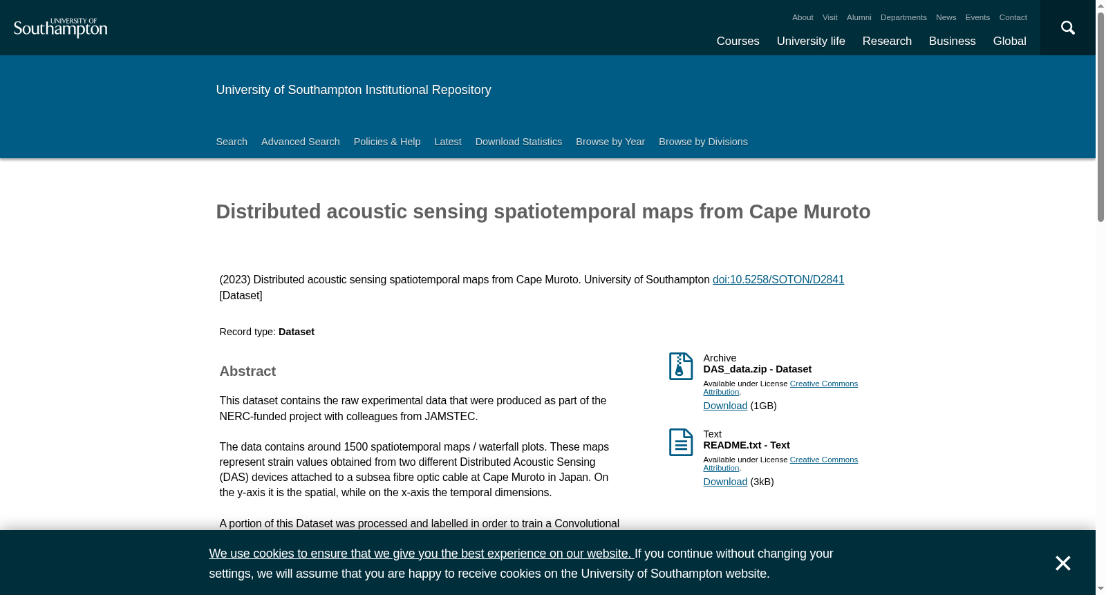 Distributed acoustic sensing spatiotemporal maps from Cape Muroto 数据集图片