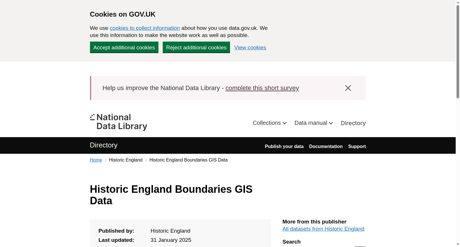 Historic England Boundaries GIS Data 数据集图片