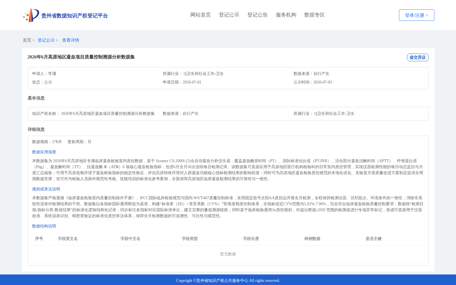 2026年6月高原地区凝血项目质量控制溯源分析数据集 数据集图片