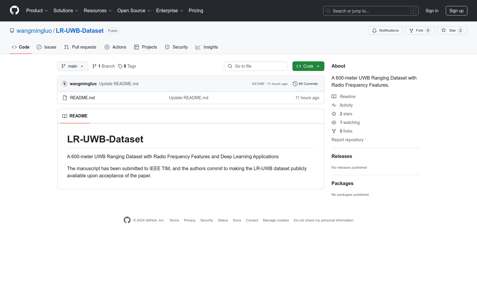 LR-UWB-Dataset|UWB测距数据集|深度学习数据集