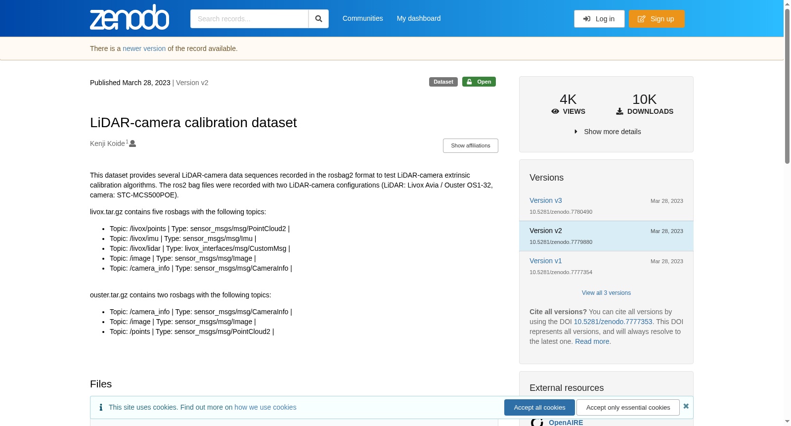 LiDAR-camera calibration dataset 数据集图片