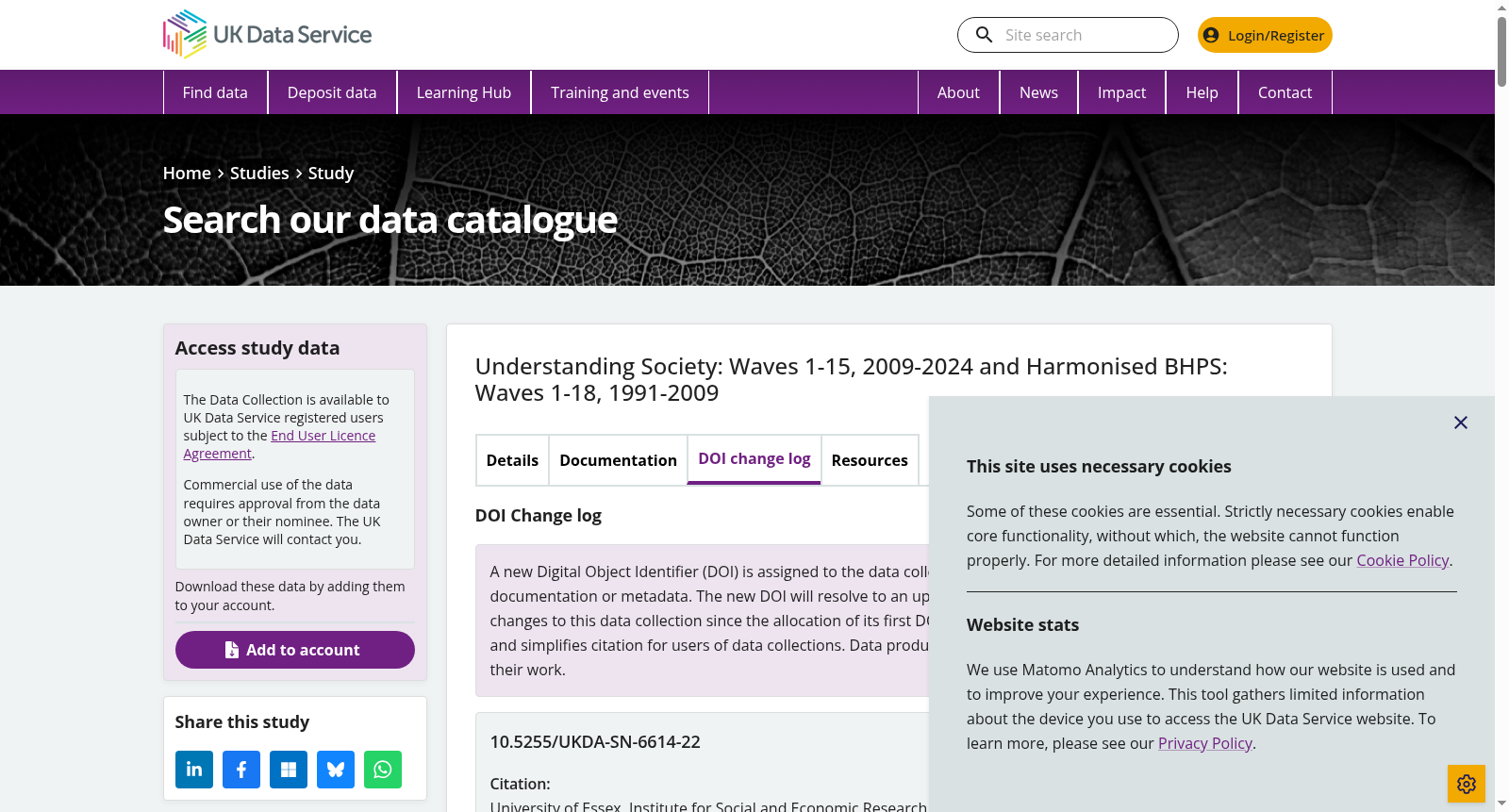 Understanding Society: Waves 1-10, 2009-2019 and Harmonised BHPS: Waves 1-18, 1991-2009 数据集图片