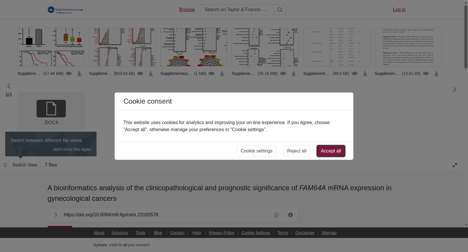 A bioinformatics analysis of the clinicopathological and prognostic significance of <i>FAM64A</i> mRNA expression in gynecological cancers 数据集图片