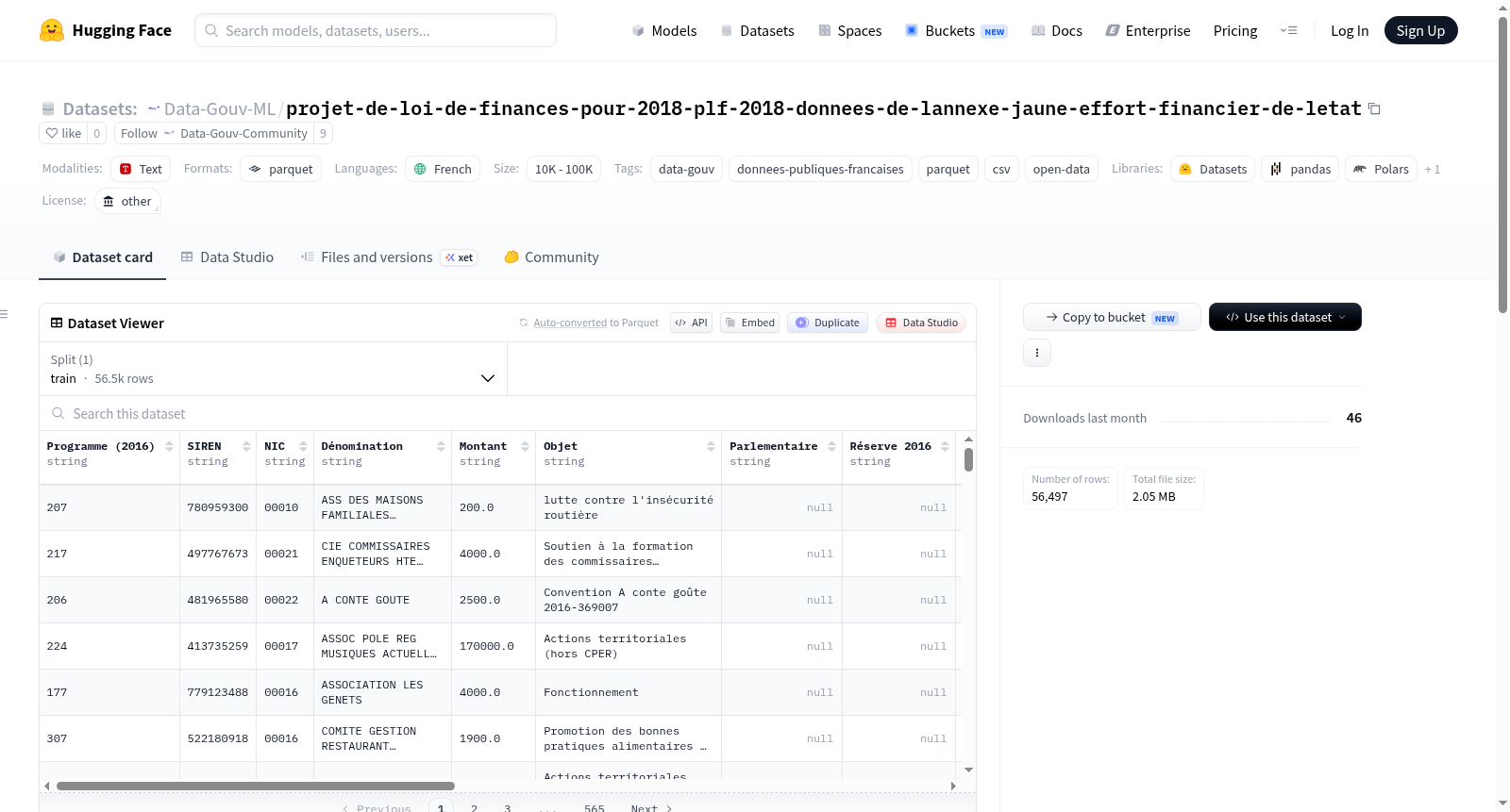 Data-Gouv-FR/projet-de-loi-de-finances-pour-2018-plf-2018-donnees-de-lannexe-jaune-effort-financier-de-letat 数据集图片