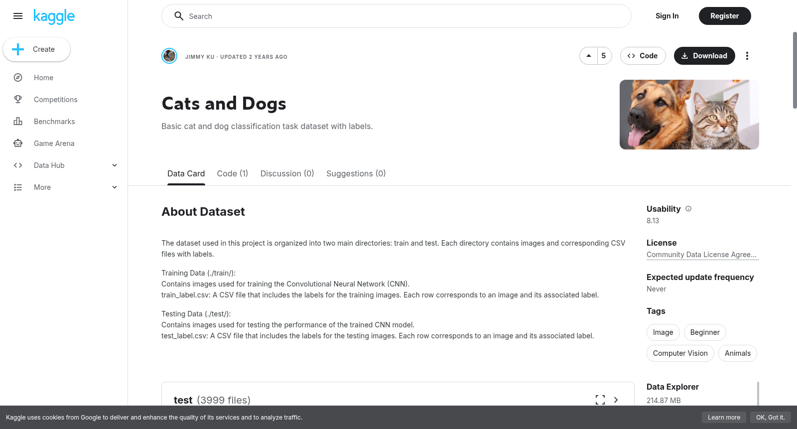 Cats and Dogs 数据集图片