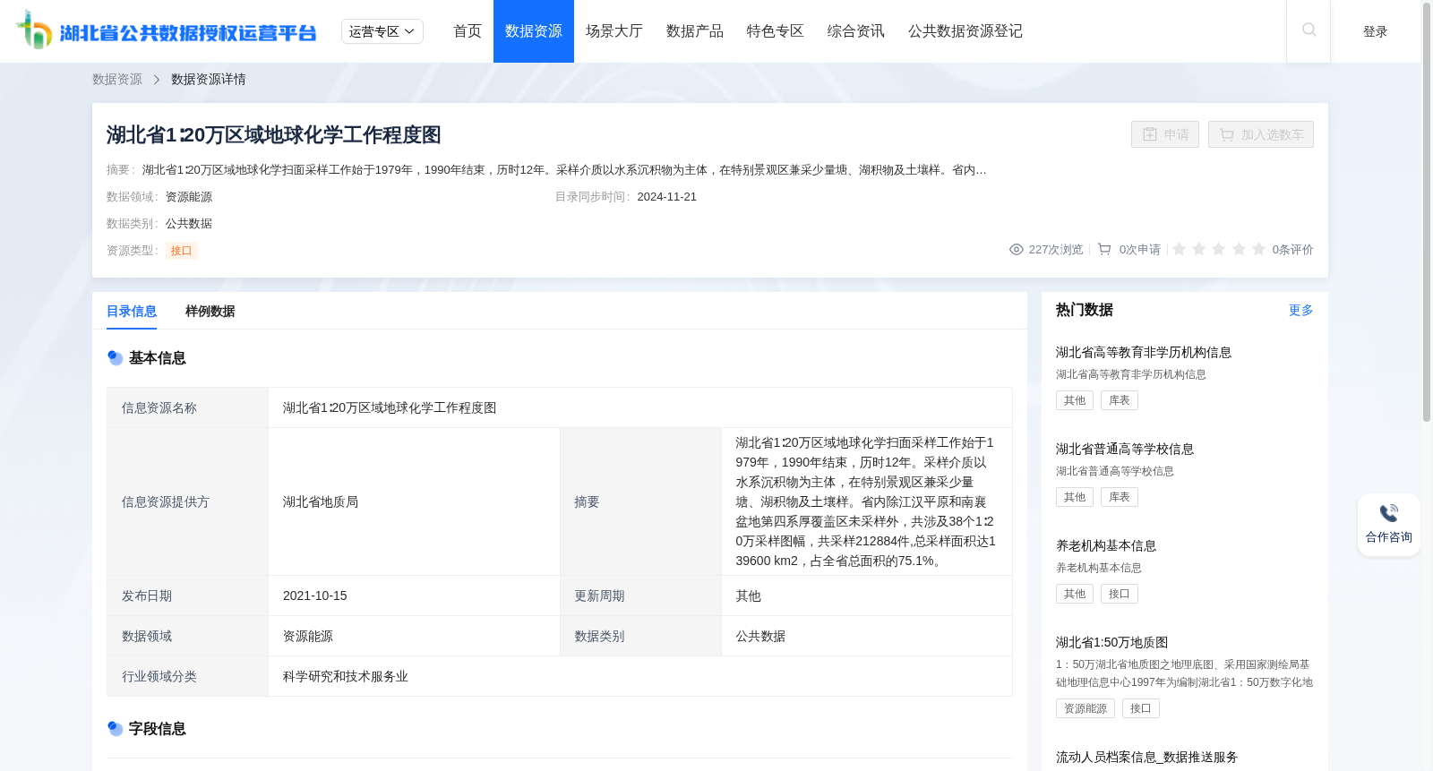 湖北省1∶20万区域地球化学工作程度图 数据集图片
