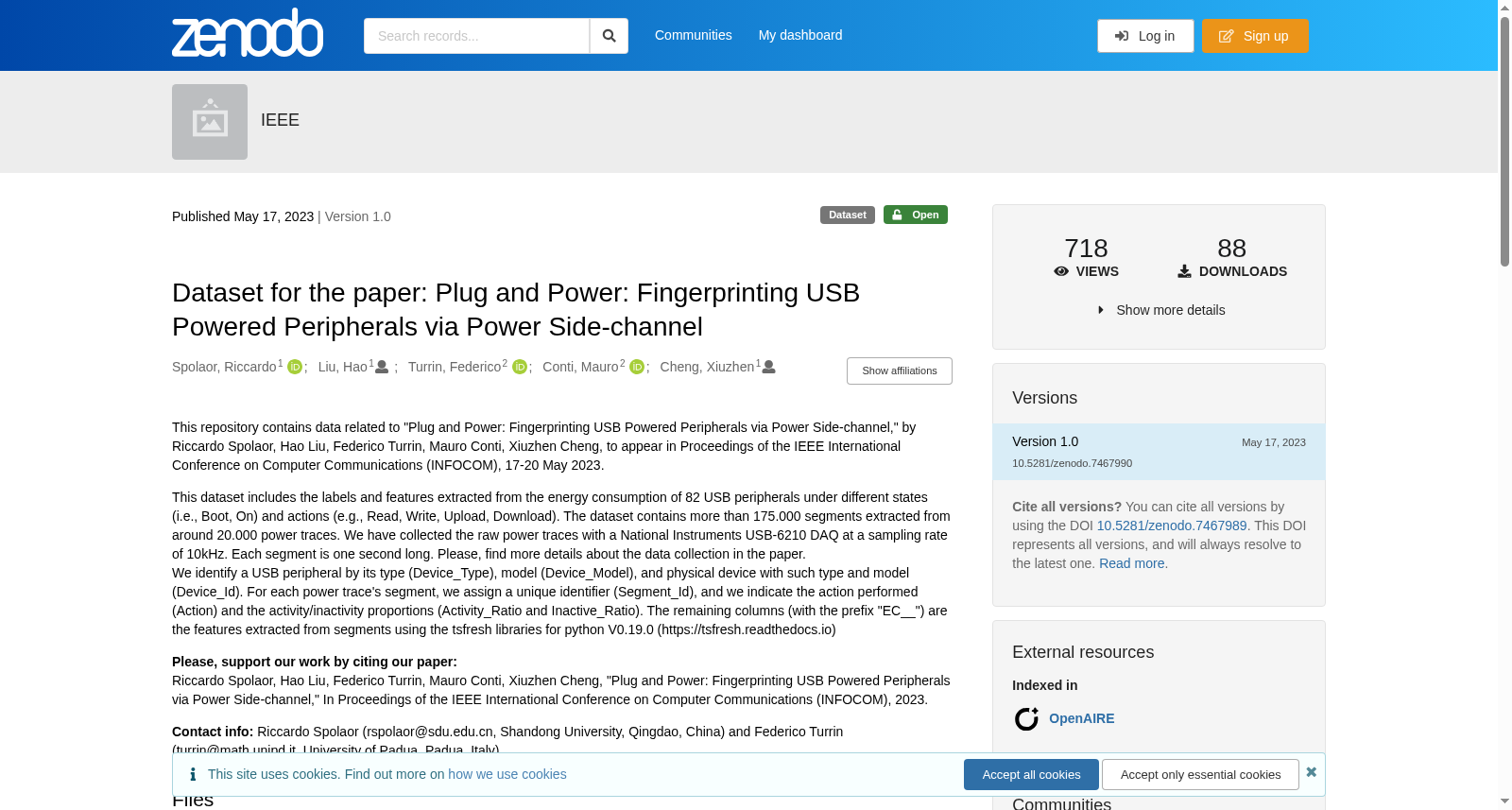 Dataset for the paper: Plug and Power: Fingerprinting USB Powered Peripherals via Power Side-channel 数据集图片