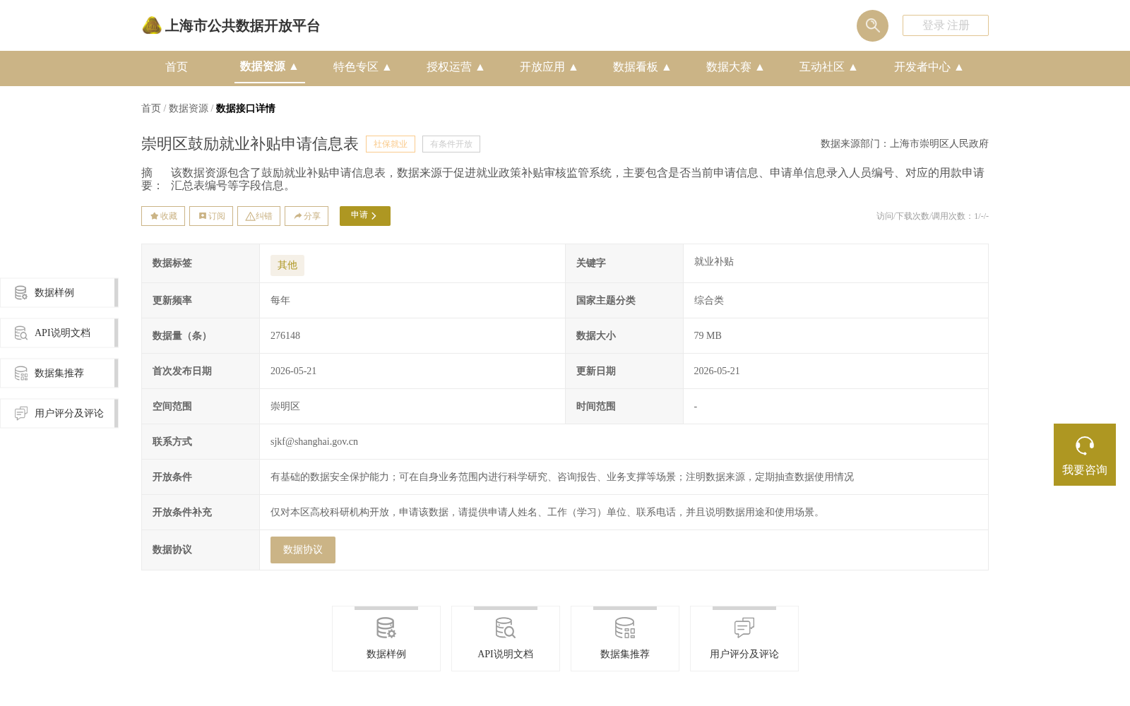崇明区鼓励就业补贴申请信息表 数据集图片