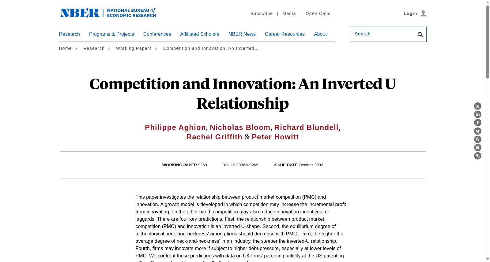 Competition and Innovation: An Inverted U Relationship 数据集图片