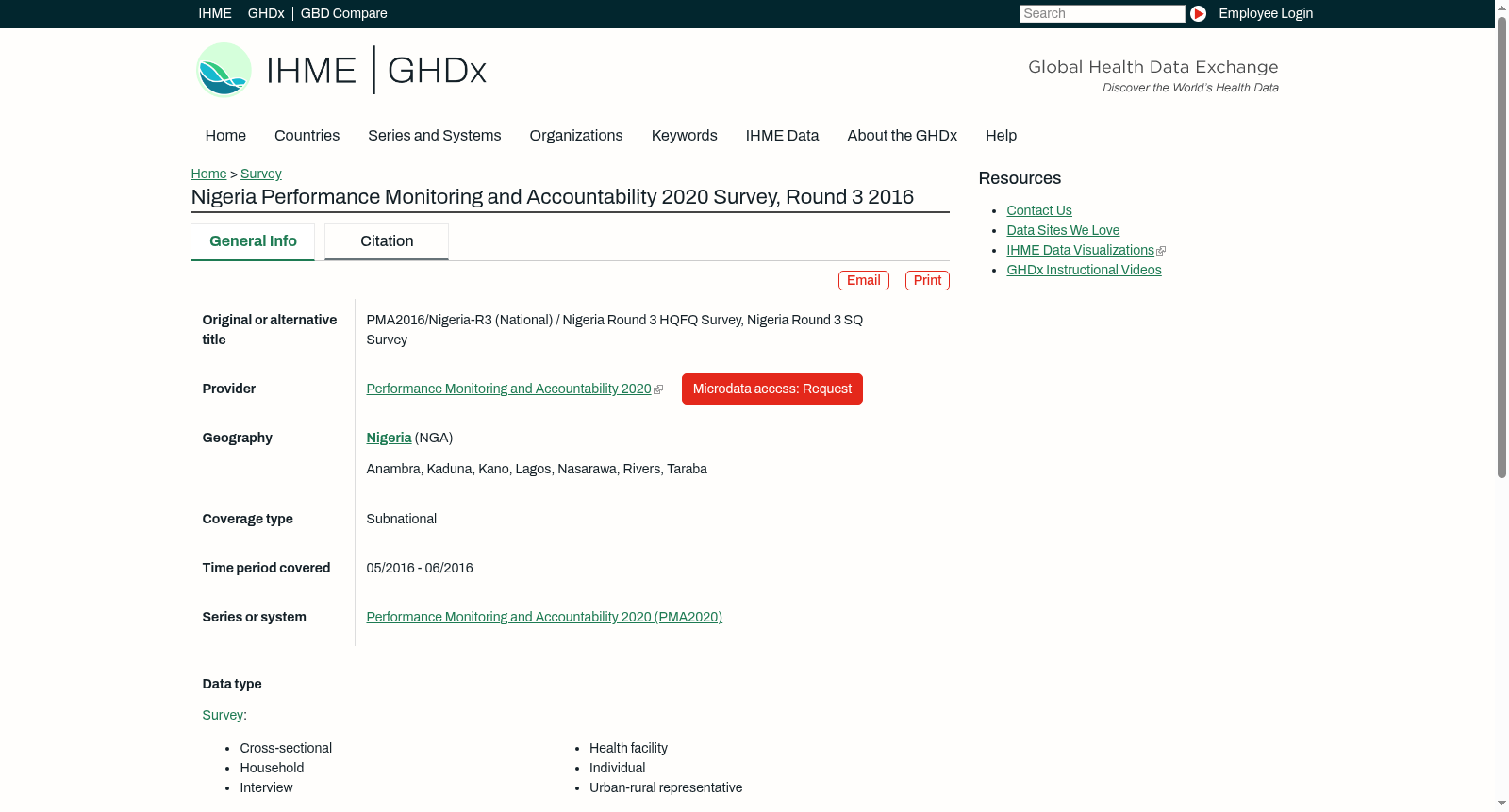 Nigeria Performance Monitoring and Accountability 2020 Survey, Round 3 2016 数据集图片