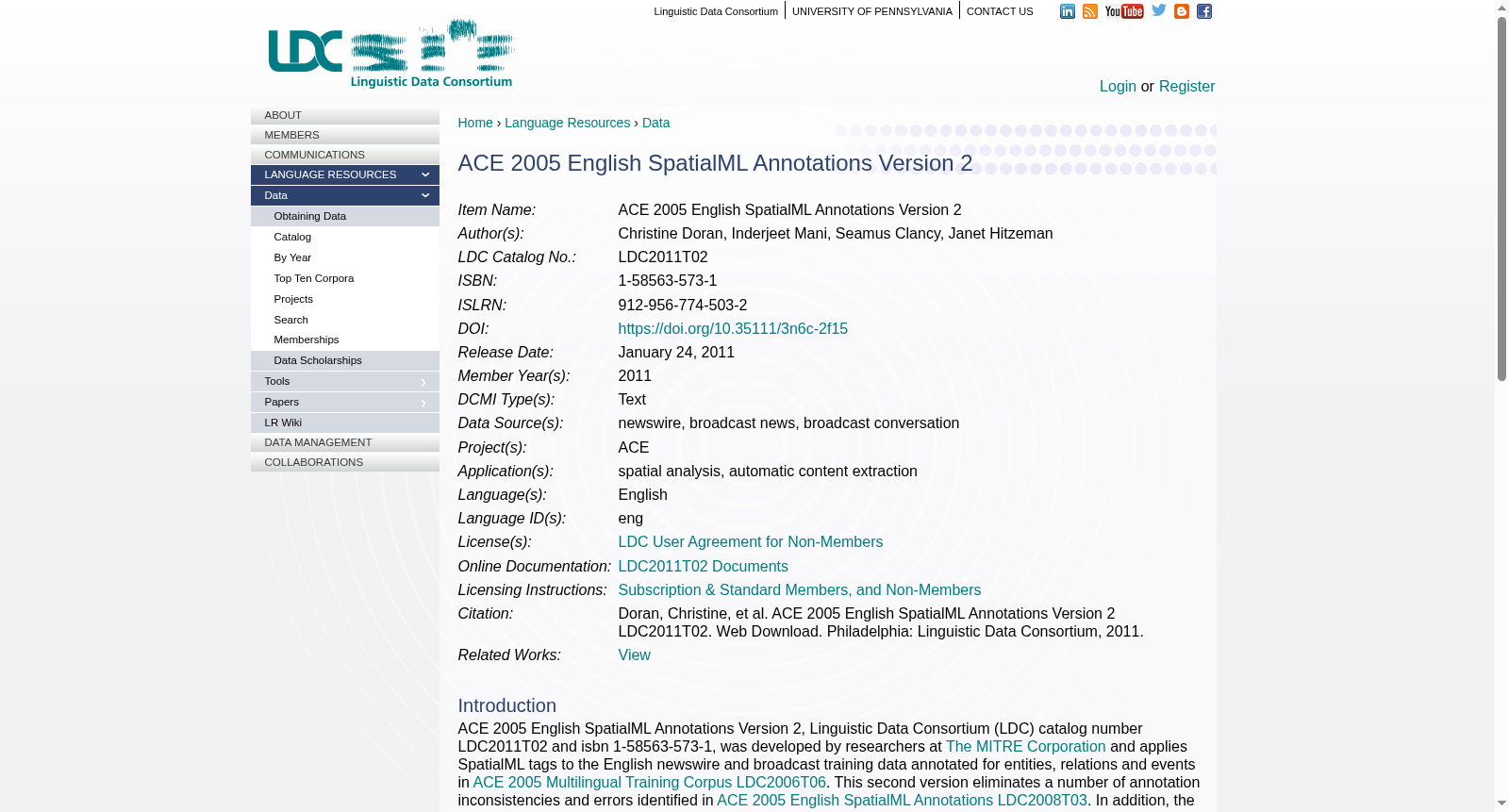 ACE 2005 English SpatialML Annotations Version 2 数据集图片