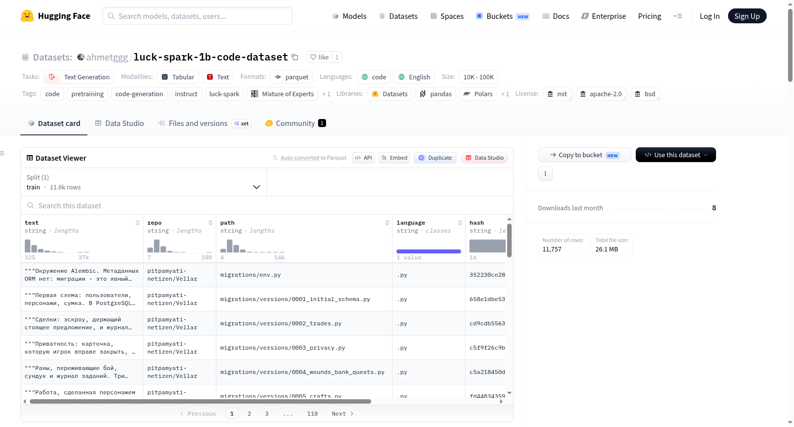 luck-spark-1b-code-dataset 数据集图片