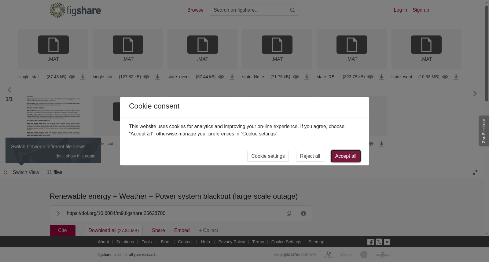 Renewable energy + Weather + Power system blackout (large-scale outage) 数据集图片