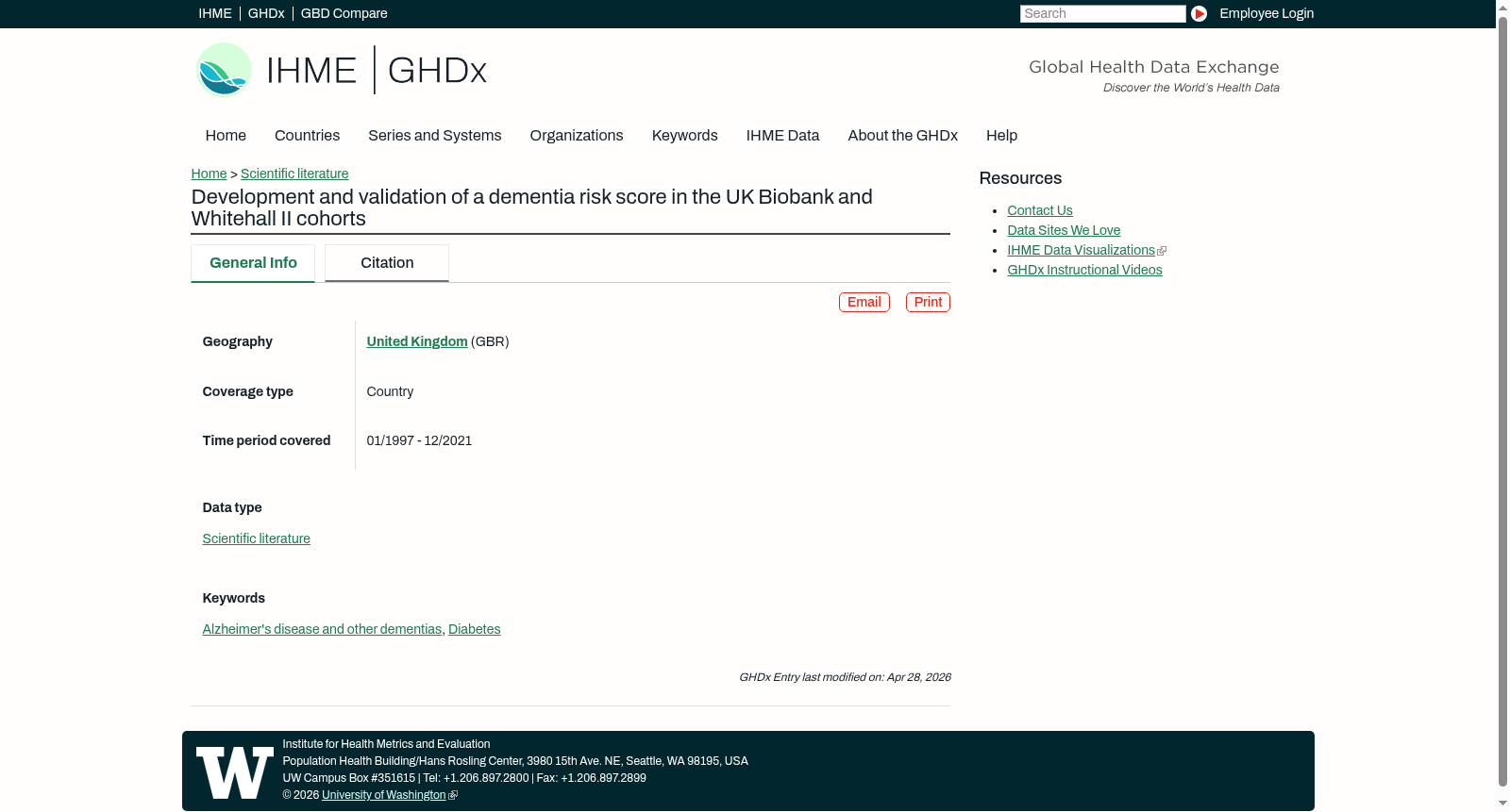 Development and validation of a dementia risk score in the UK Biobank and Whitehall II cohorts 数据集图片