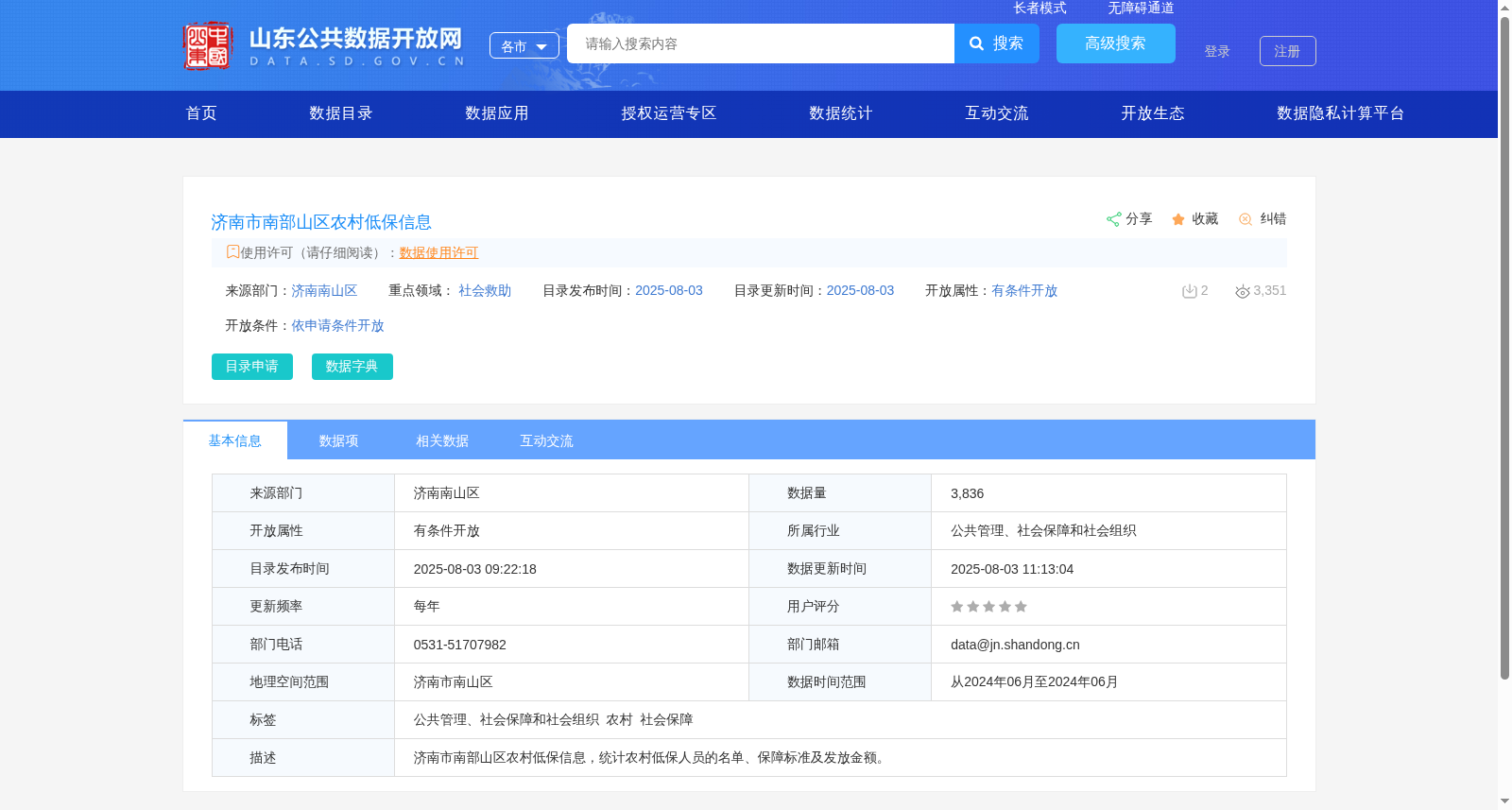 济南市南部山区农村低保信息 数据集图片