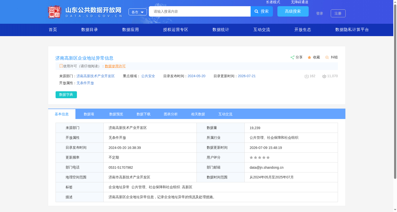 济南高新区企业地址异常信息 数据集图片