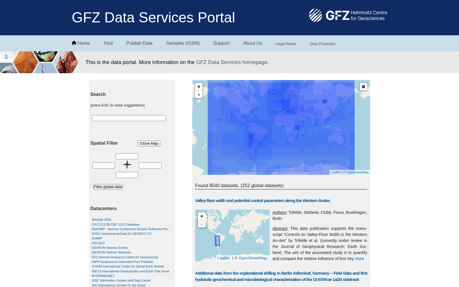 GFZ Data Services 数据集图片