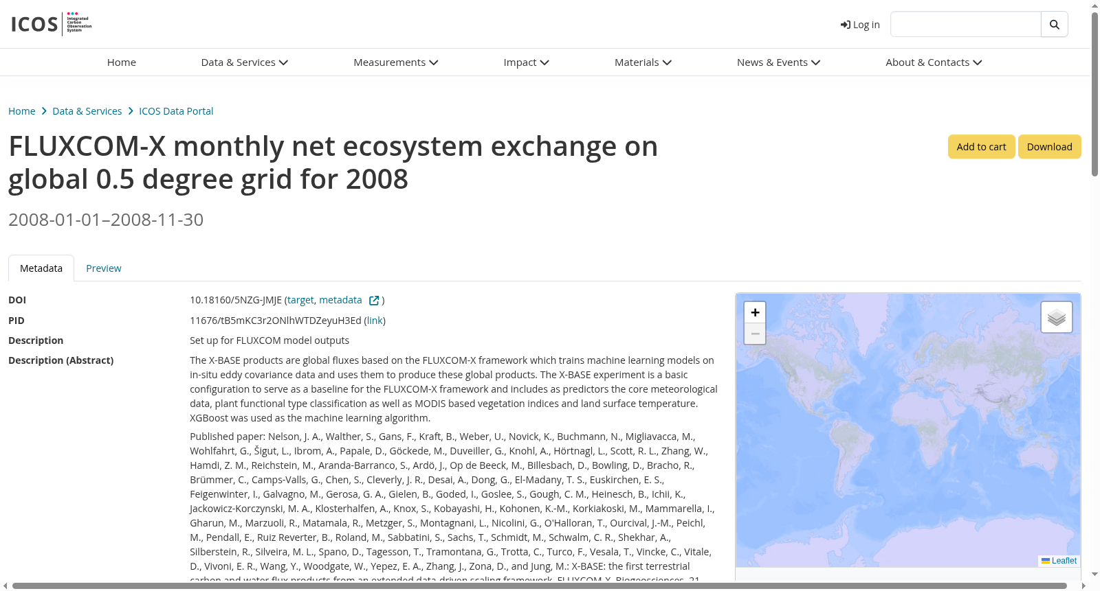 FLUXCOM-X monthly net ecosystem exchange on global 0.5 degree grid for 2008 数据集图片