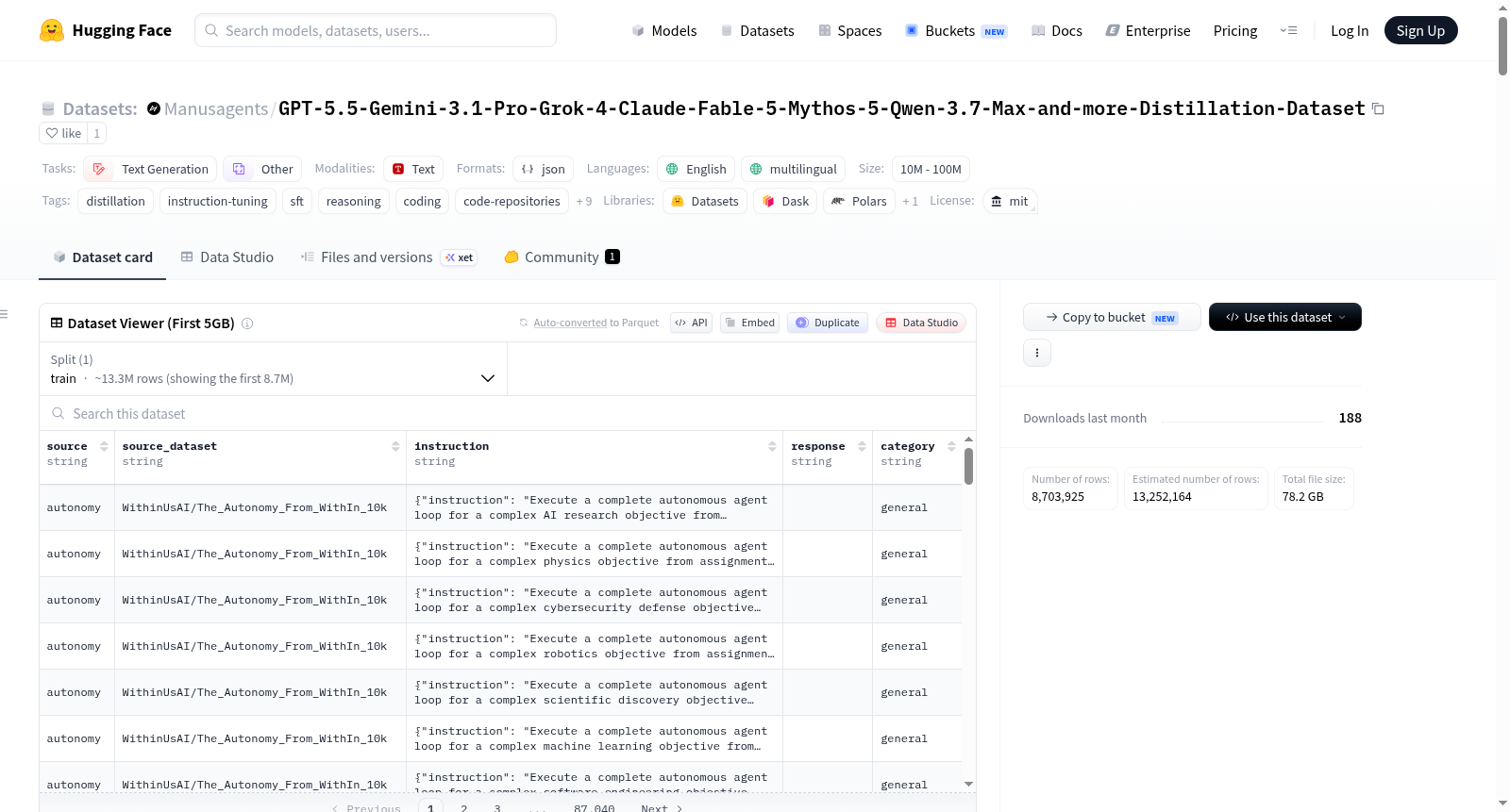 GPT-5.5-Gemini-3.1-Pro-Grok-4-Claude-Fable-5-Mythos-5-Qwen-3.7-Max-and-more-Distillation-Dataset 数据集图片