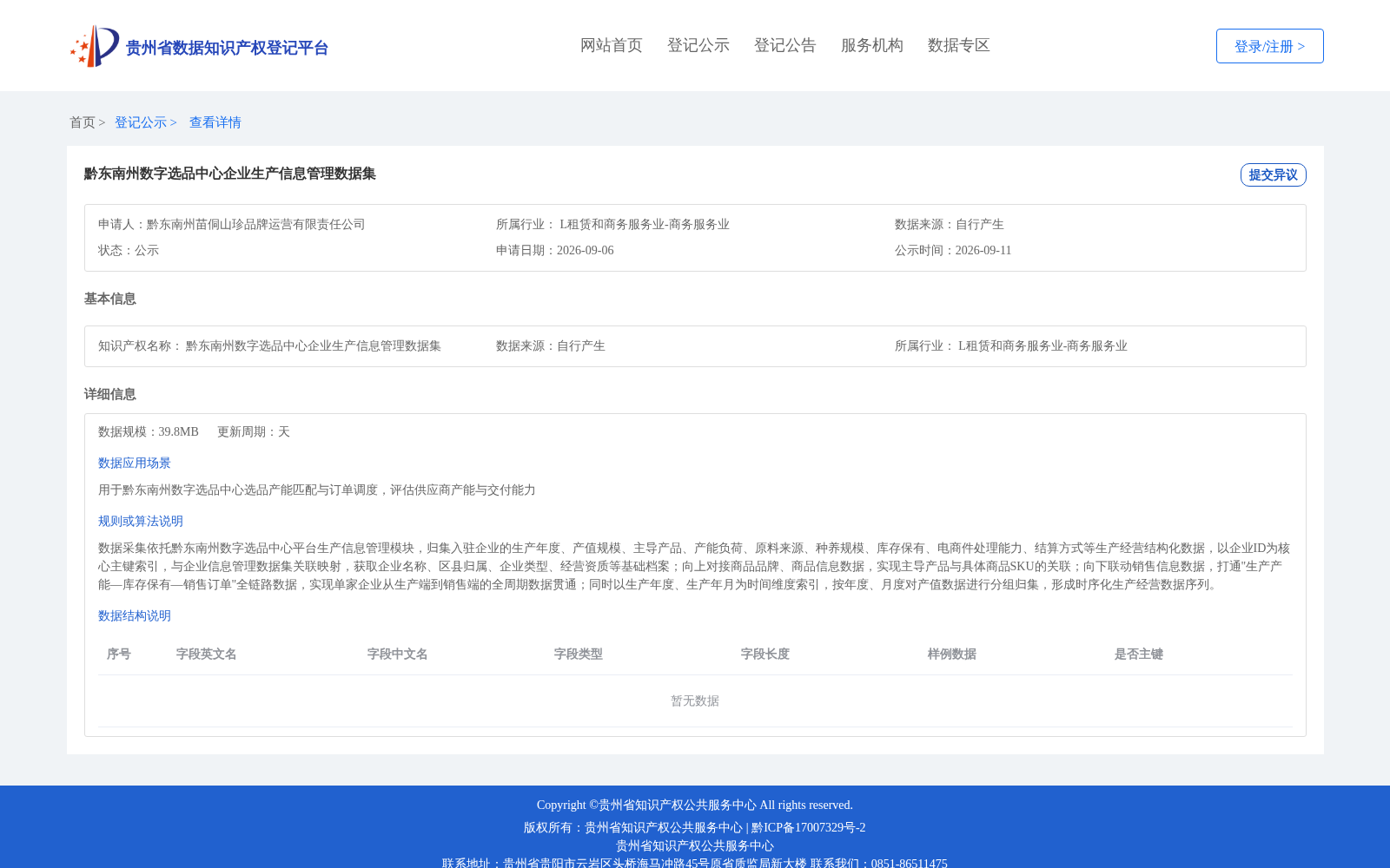 黔东南州数字选品中心企业生产信息管理数据集 数据集图片
