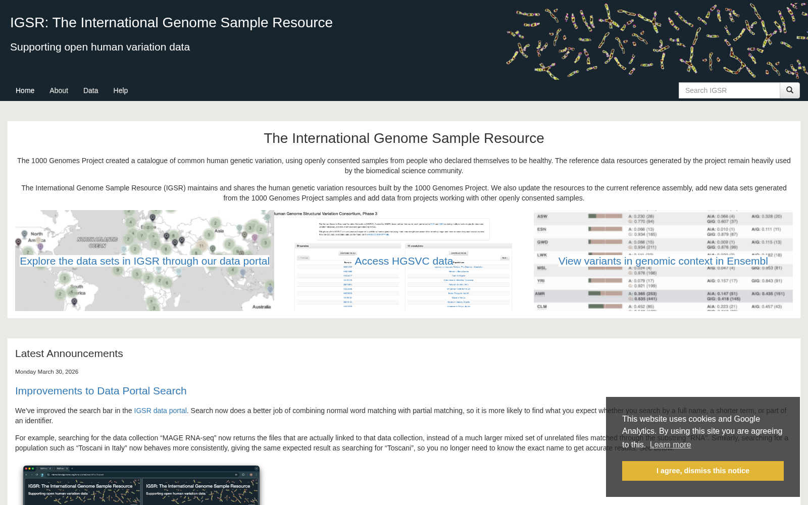 The International Genome Sample Resource 数据集图片
