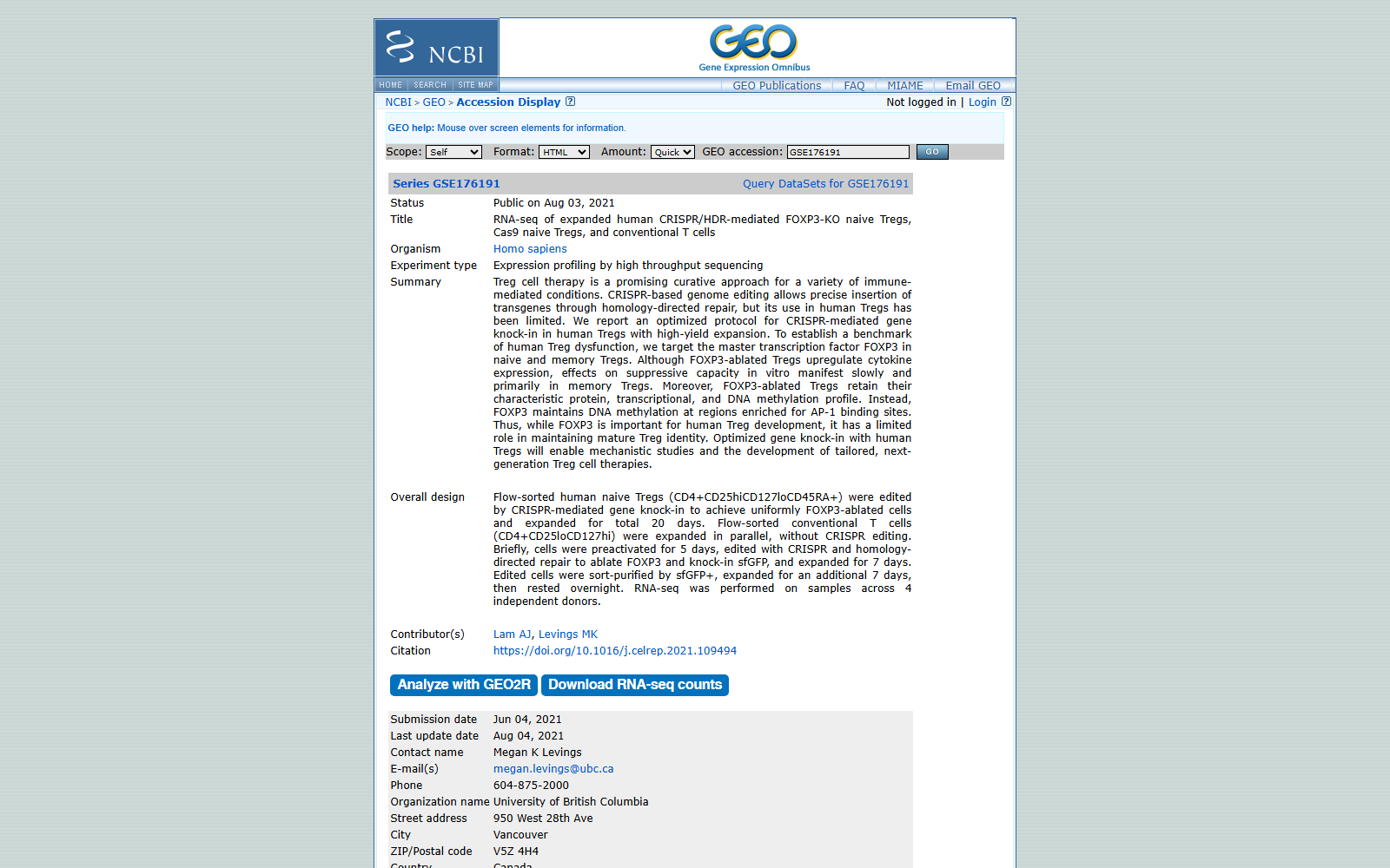 GEO GSE176191