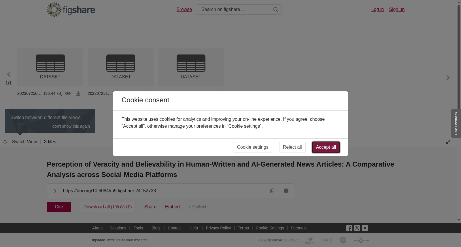 <b>Perception of Veracity and Believability in Human-Written and AI-Generated News Articles: A Comparative Analysis across Social Media Platforms</b> 数据集图片