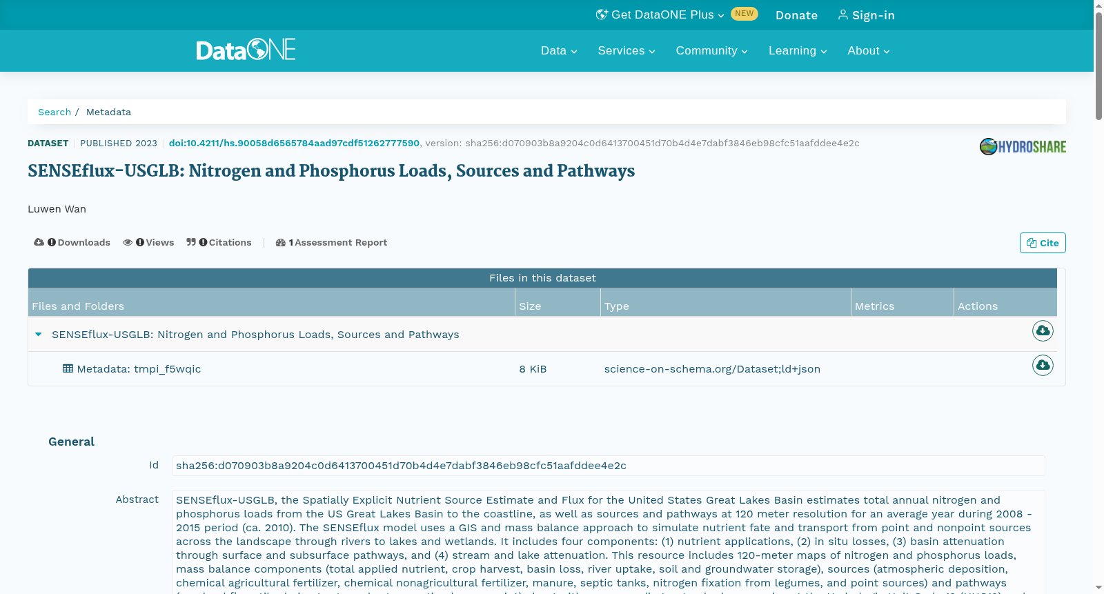 SENSEflux-USGLB: Nitrogen and Phosphorus Loads, Sources and Pathways 数据集图片