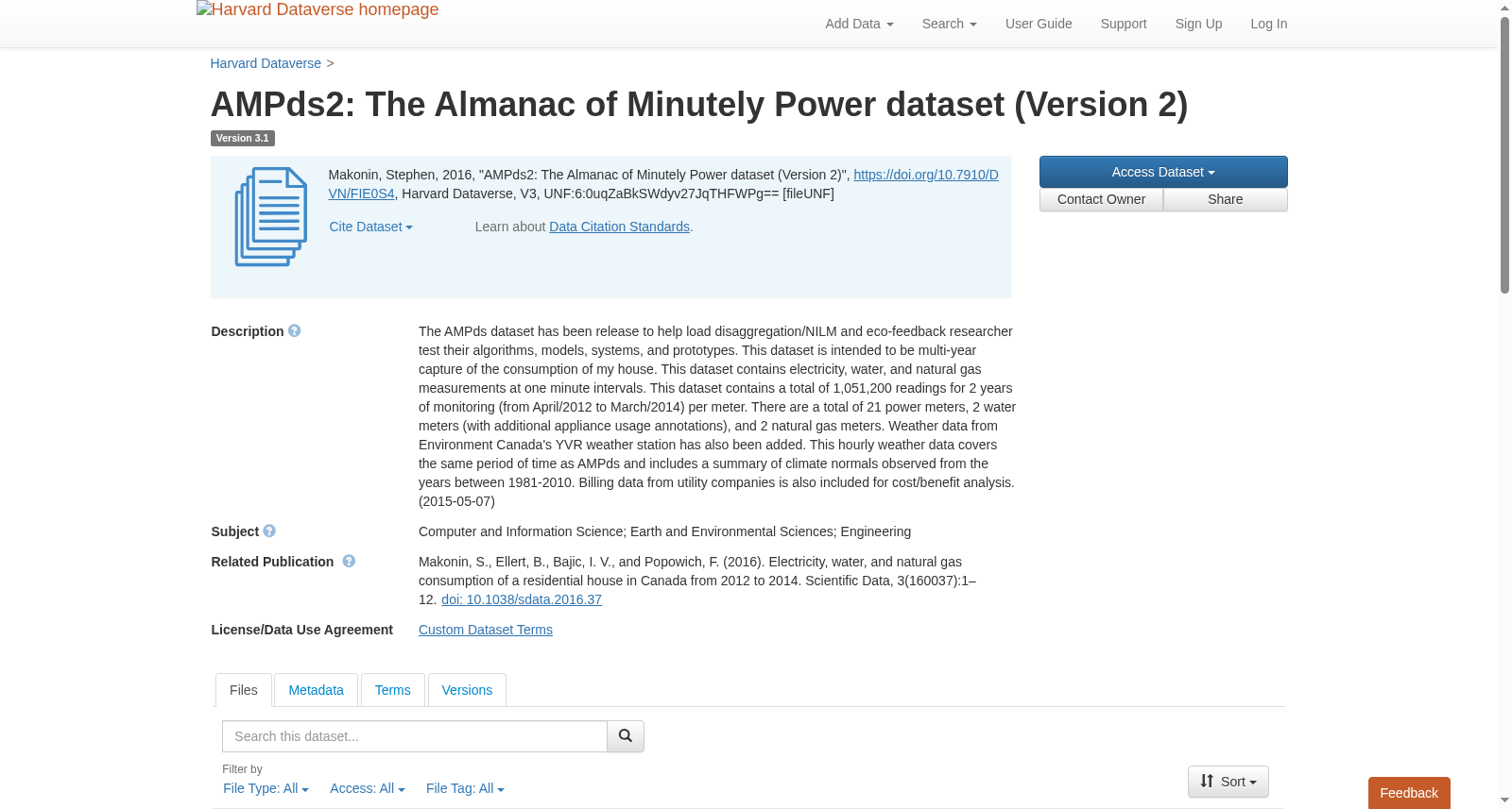 AMPds2: The Almanac of Minutely Power dataset (Version 2) 数据集图片