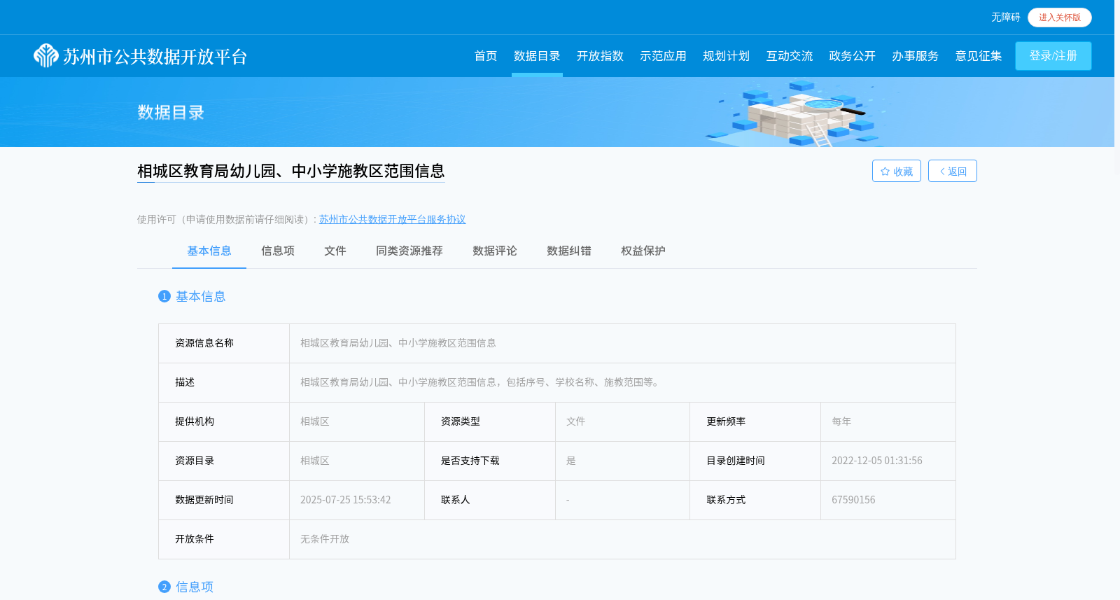 相城区教育局幼儿园、中小学施教区范围信息 数据集图片